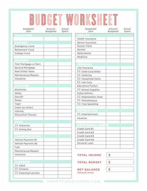 dave ramsey budget worksheet excel