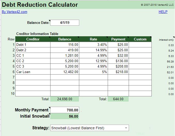 dave ramsey debt snowball worksheet