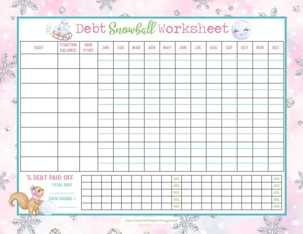 dave ramsey snowball worksheet