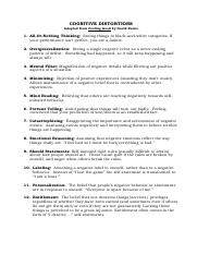 COGNITIVE DISTORTIONSa.pdf - COGNITIVE DISTORTIONS Adapted from ...