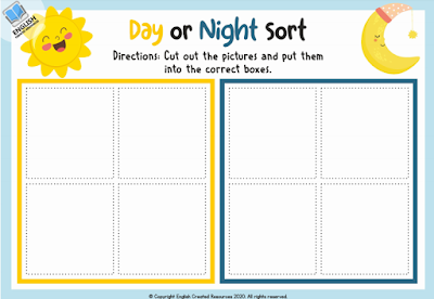 day and night worksheet for kindergarten