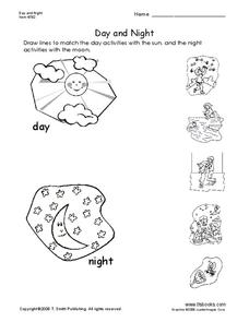 day and night worksheet for kindergarten