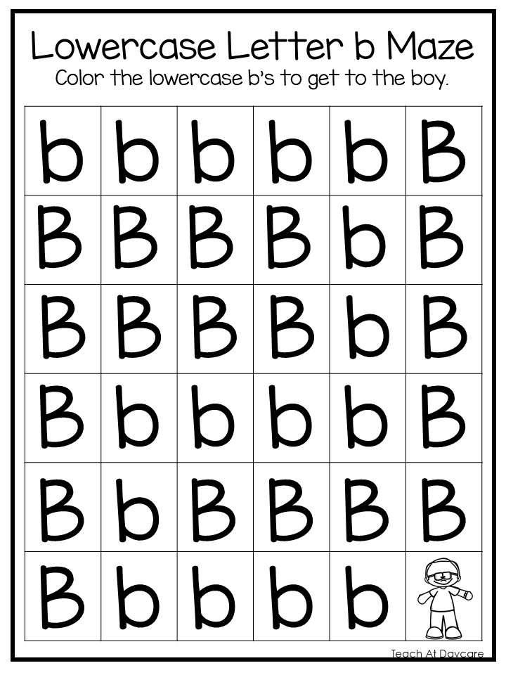 day care worksheet letter b
