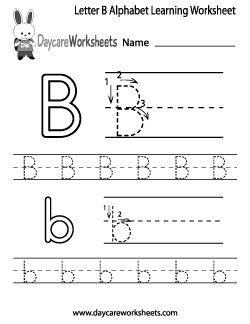 day care worksheet letter b