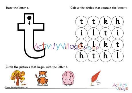 day care worksheet letter t
