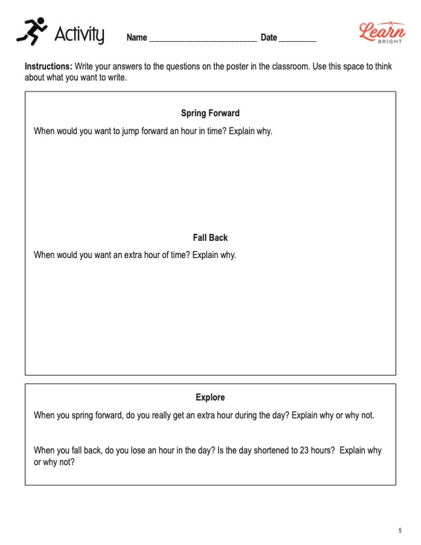 Daylight Saving Time 2 Worksheets Library
