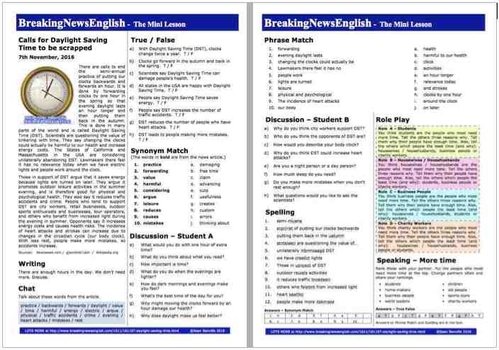 Daylight saving in Spain worksheet  