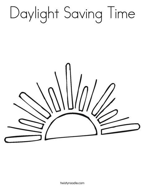 Daylight Saving Time Coloring Page - Twisty Noodle