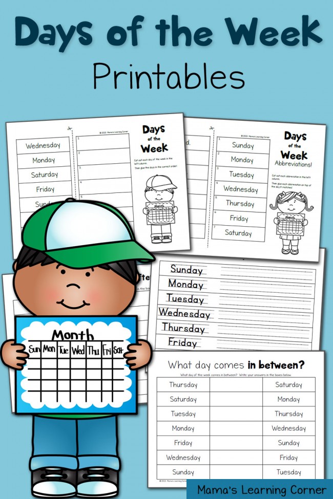 FREE Days of the Week Worksheets