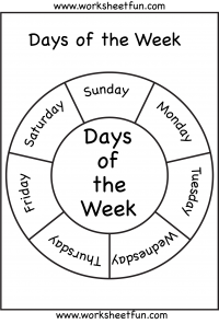 days of the week worksheet free