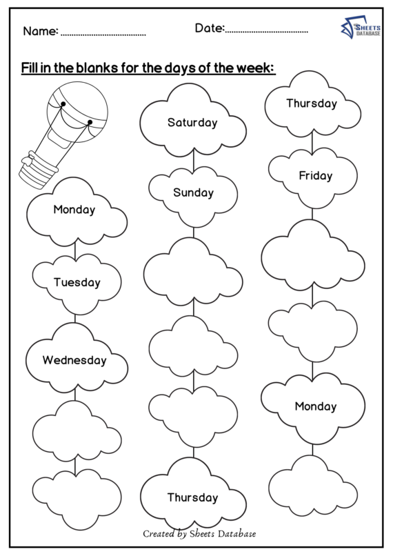 Days of the Week - EasyKids.in - Worksheets Library