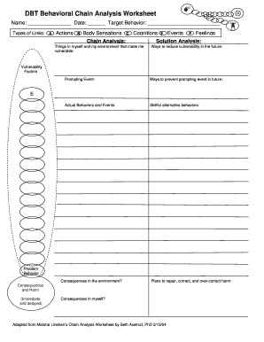 0 DBT Behavioral Chain Analysis Worksheet - Fill and Sign ...