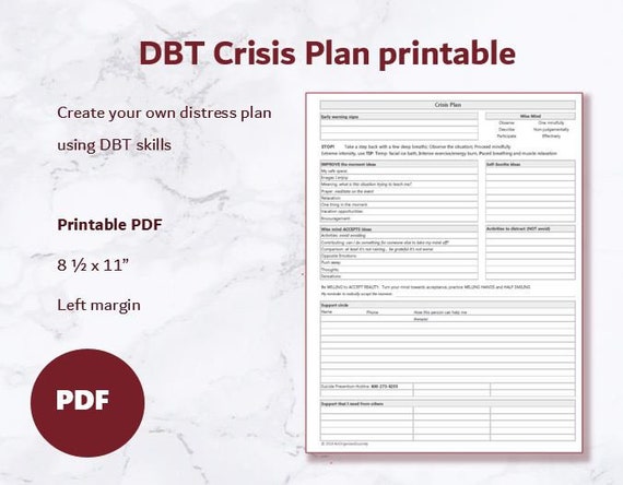 DBT Crisis Plan Printable  