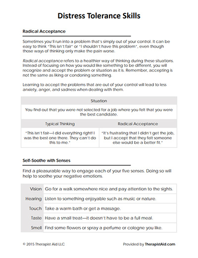 dbt worksheet for patients
