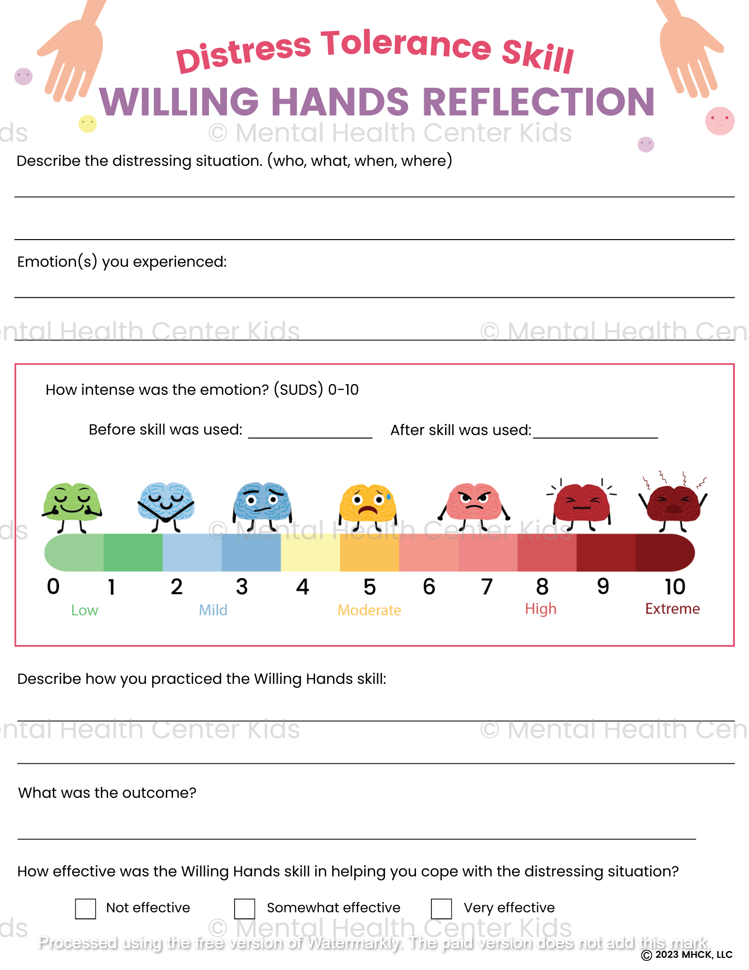 DBT Willing Hands Worksheet