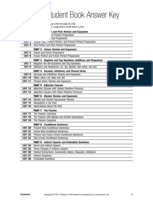 Answer Key FOG 4 - 5e PDF | PDF | Verb | Grammar