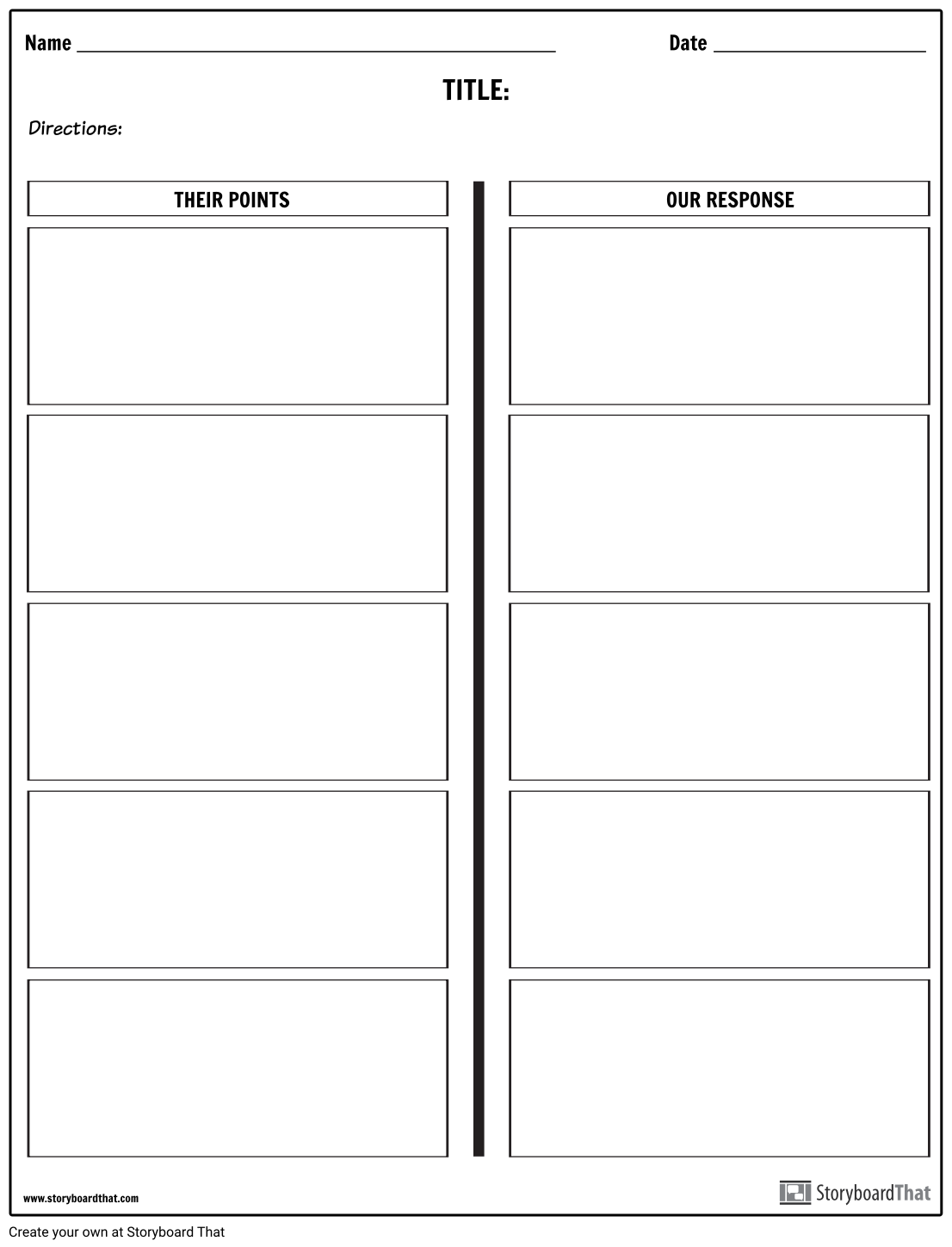 debate preparation worksheet