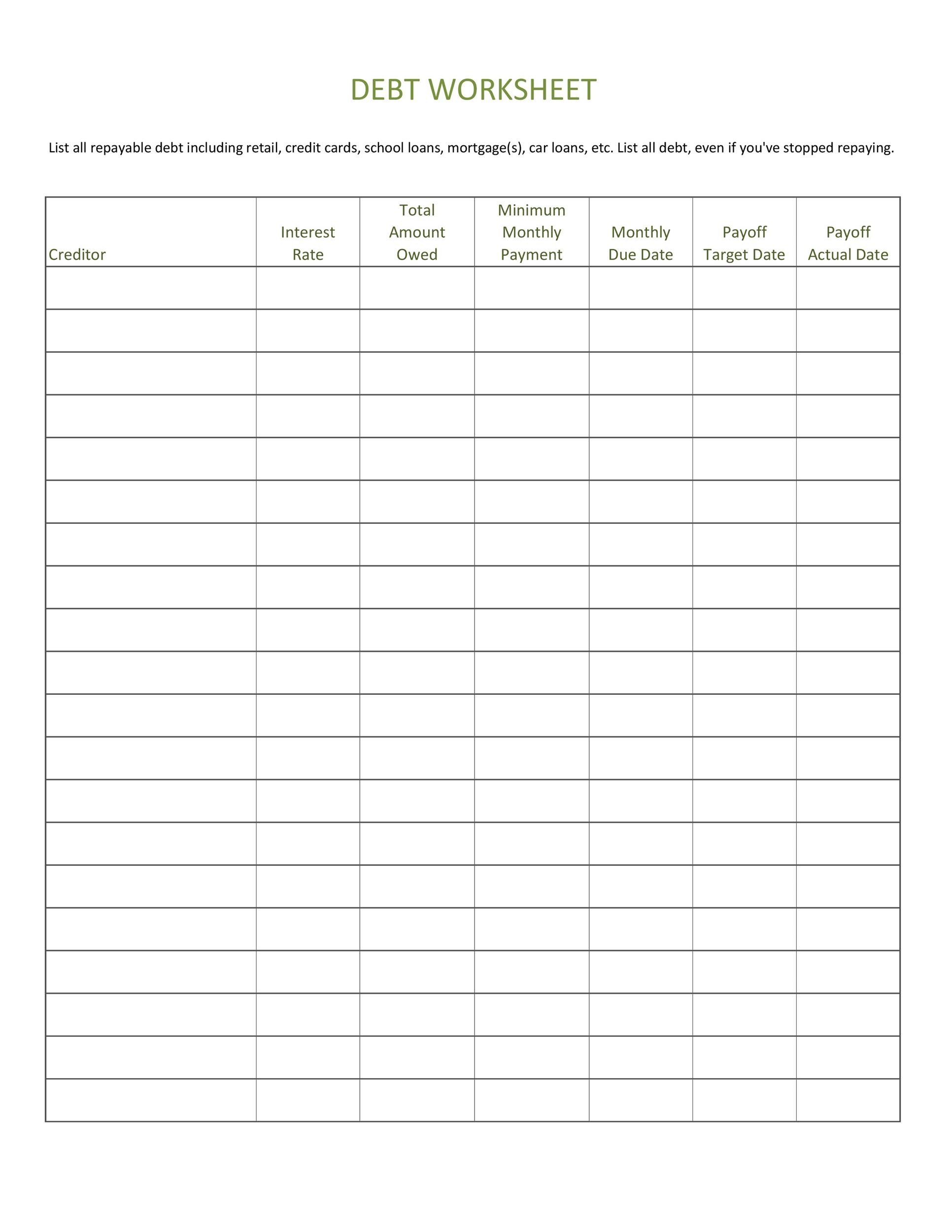38 Debt Snowball Spreadsheets, Forms &  Calculators ❄❄❄
