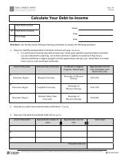 debt to income worksheet