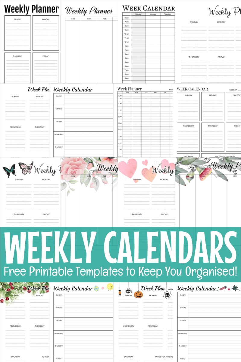 Free Printable Weekly Calendar Template