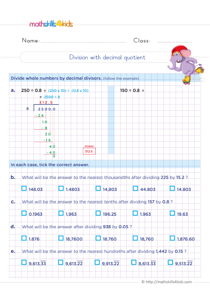 Dividing decimals made easy: Top 5 worksheets for fifth graders