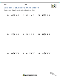 Division of Decimal Numbers Worksheets