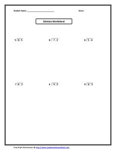 Divide Decimals by Whole Numbers Worksheet for 3rd - 5th Grade ...