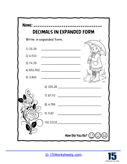 Decimals to Expanded Form Worksheets - 15 Worksheets Library