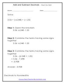 decimal mixed operations worksheet generator
