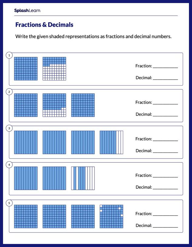 Identify Place Value Grids as Fractions &  Decimals - Math ...
