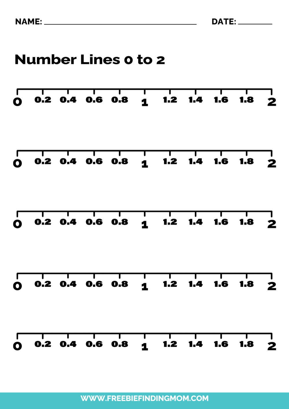 8 Free 4th and 5th Grade Decimal Number Lines - Freebie Finding Mom