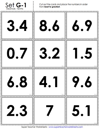 Decimal Place Value Worksheets