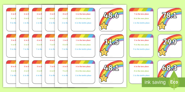 Place Value Matching Game Decimal Numbers (teacher made)