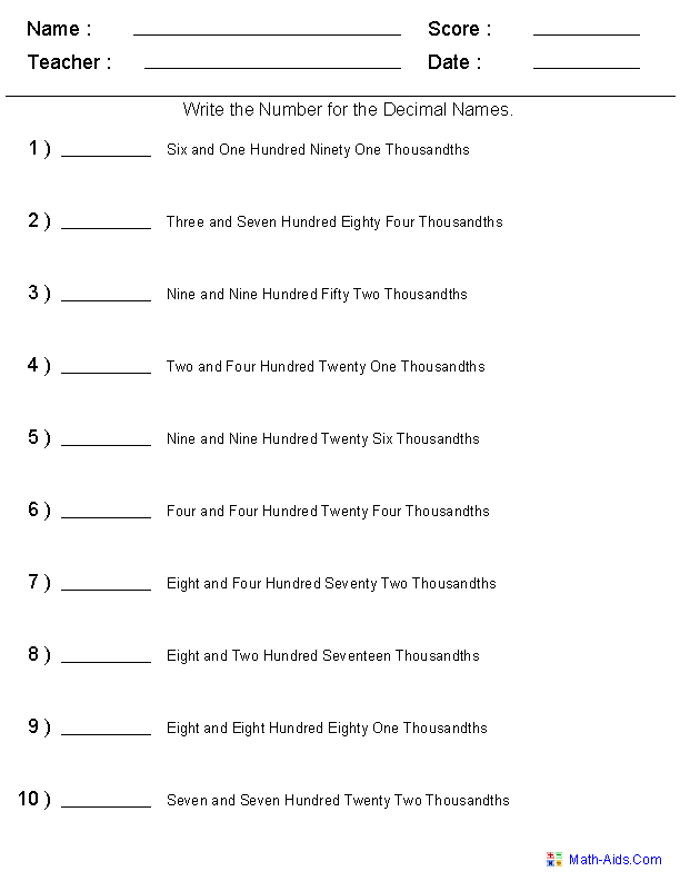 Place Value Worksheets | Place Value Worksheets for Practice