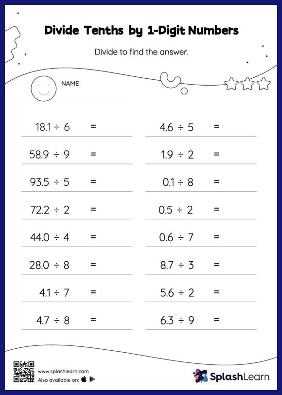decimal worksheet 5th grade