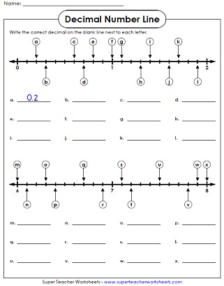 Decimal Worksheets