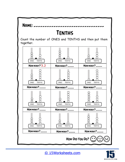 decimals tenths worksheet