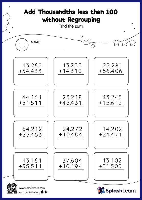 Add Decimals Worksheets for 5th Graders Online - SplashLearn | Page 2