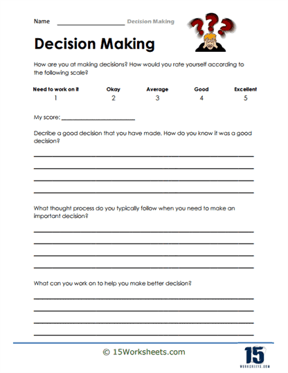 decision making skills worksheet