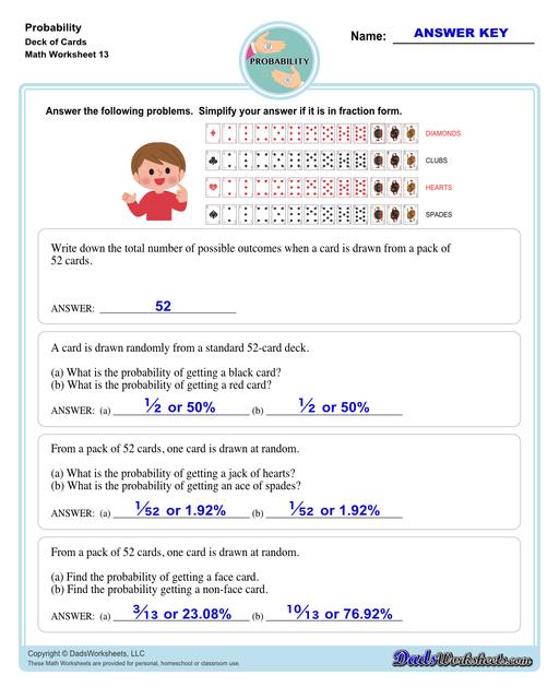 deck of cards worksheet