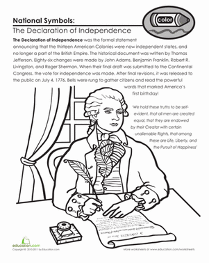 National Symbols: The Declaration of Independence | Worksheet ...