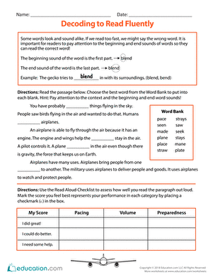 Decoding to Read Fluently | Worksheet | Education.com - Worksheets Library