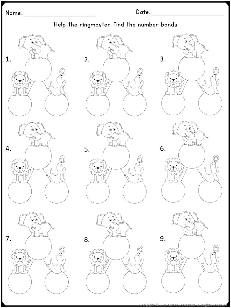 Teaching Composing and Decomposing Numbers to Kindergarten • Sweet ...