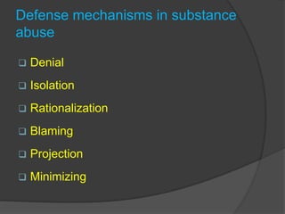 defense mechanisms and addiction