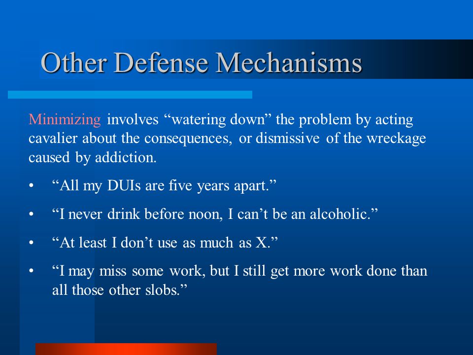 defense mechanisms and addiction