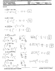 definite integrals worksheet