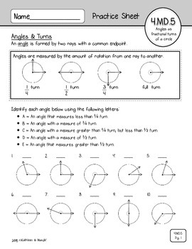 degrees of a circle worksheet