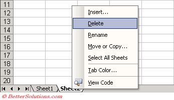 Excel Worksheets - Deleting - Worksheets Library