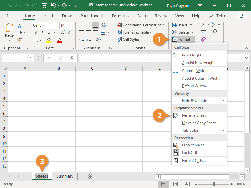 How to Delete a Sheet in Excel | CustomGuide