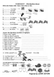Demonstrative adjectives - ESL worksheet by victoryturk1
